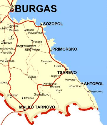  Приморско Болгария на карте