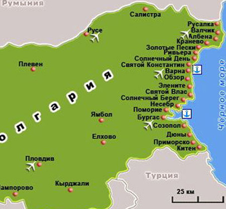  Дюни Болгария на карте