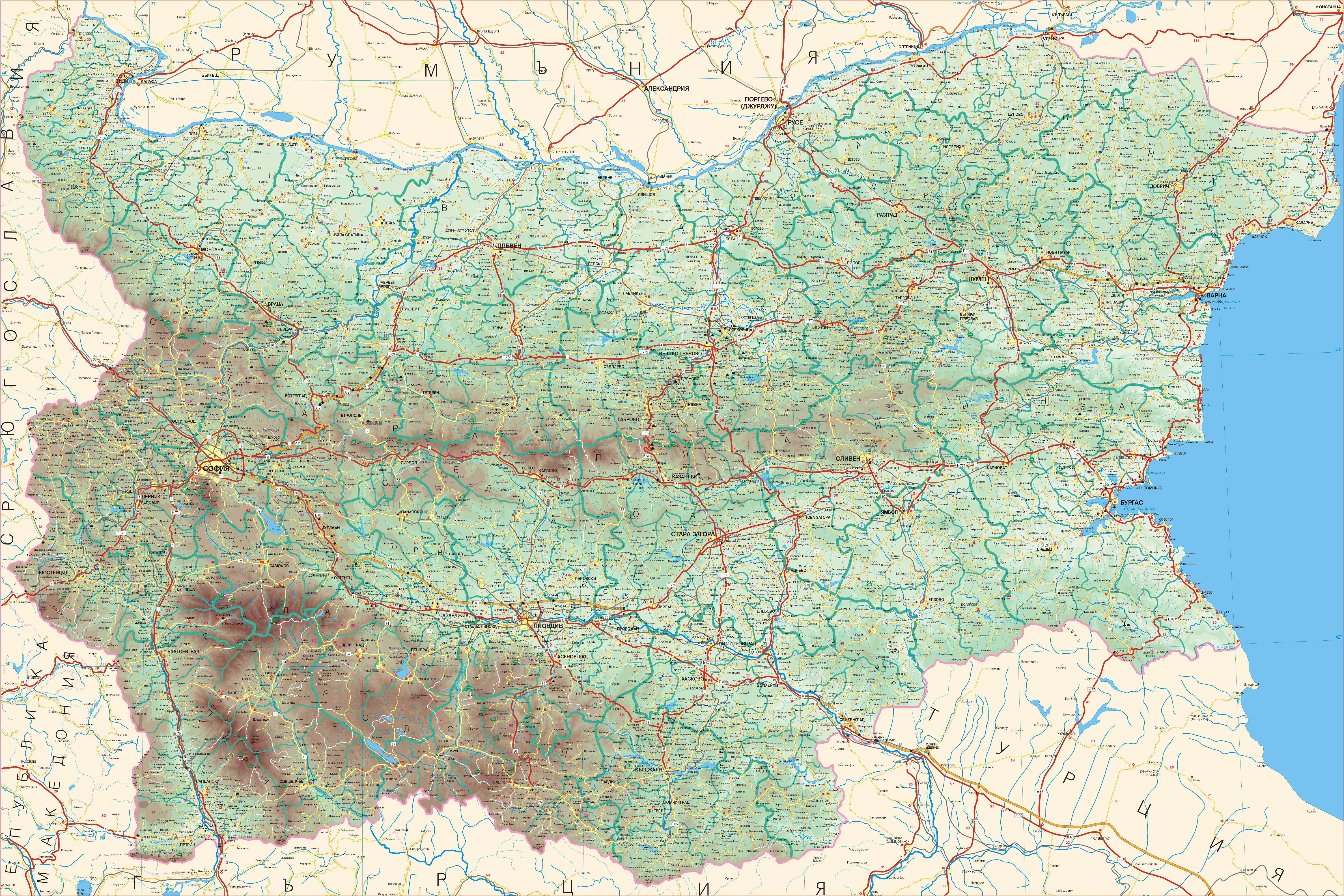 подробная карта Болгарии